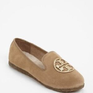 Tory Burch Billy Split Suede Mirror Craquellee Slippers